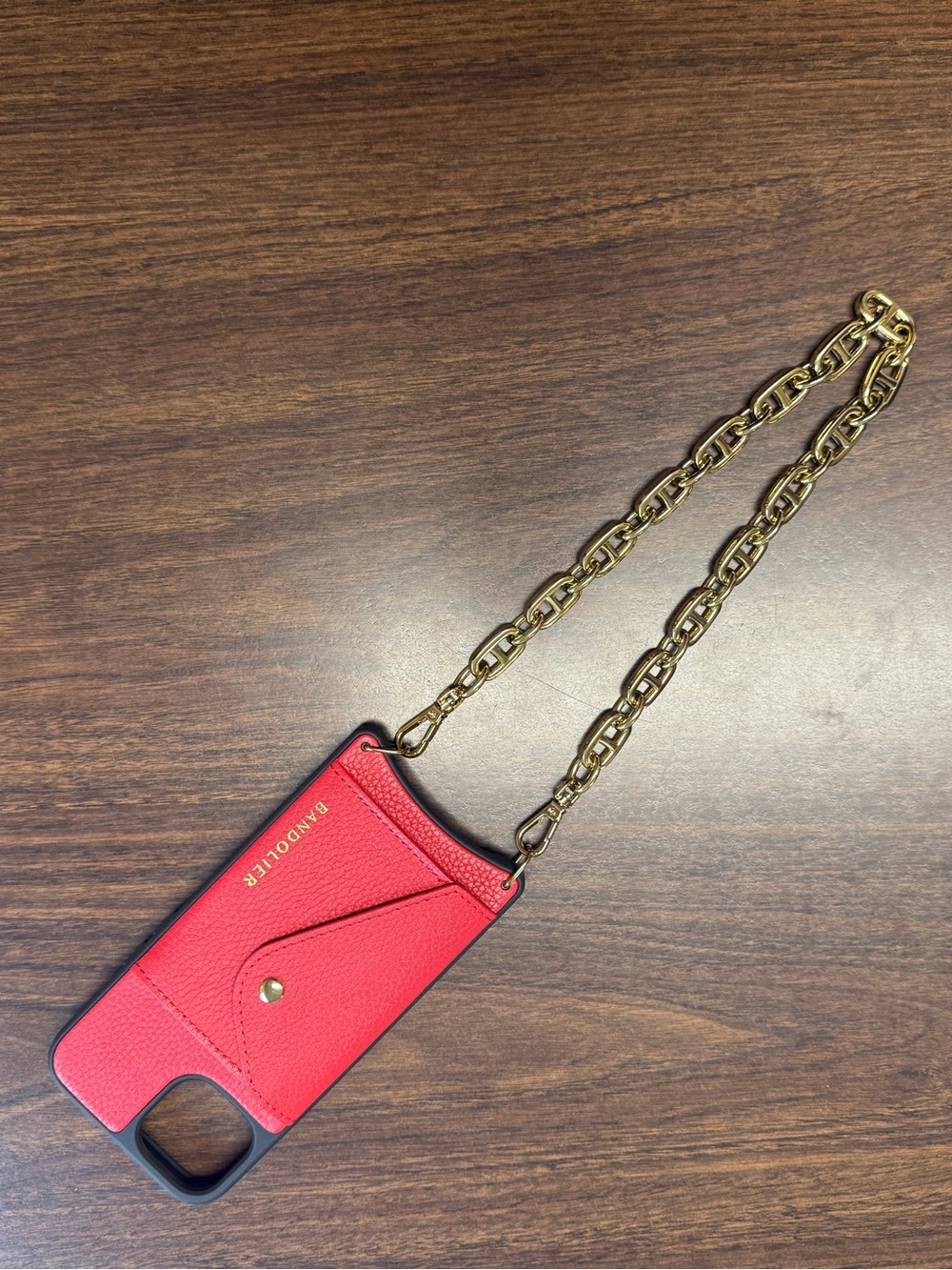 Bandolier Hailey Case for iPhone 14 in Red/Gold with Isla Wristlet - Picture 3 of 15
